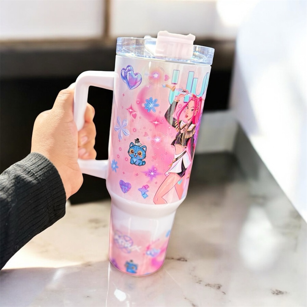 Pink Huntrix Character Tumbler